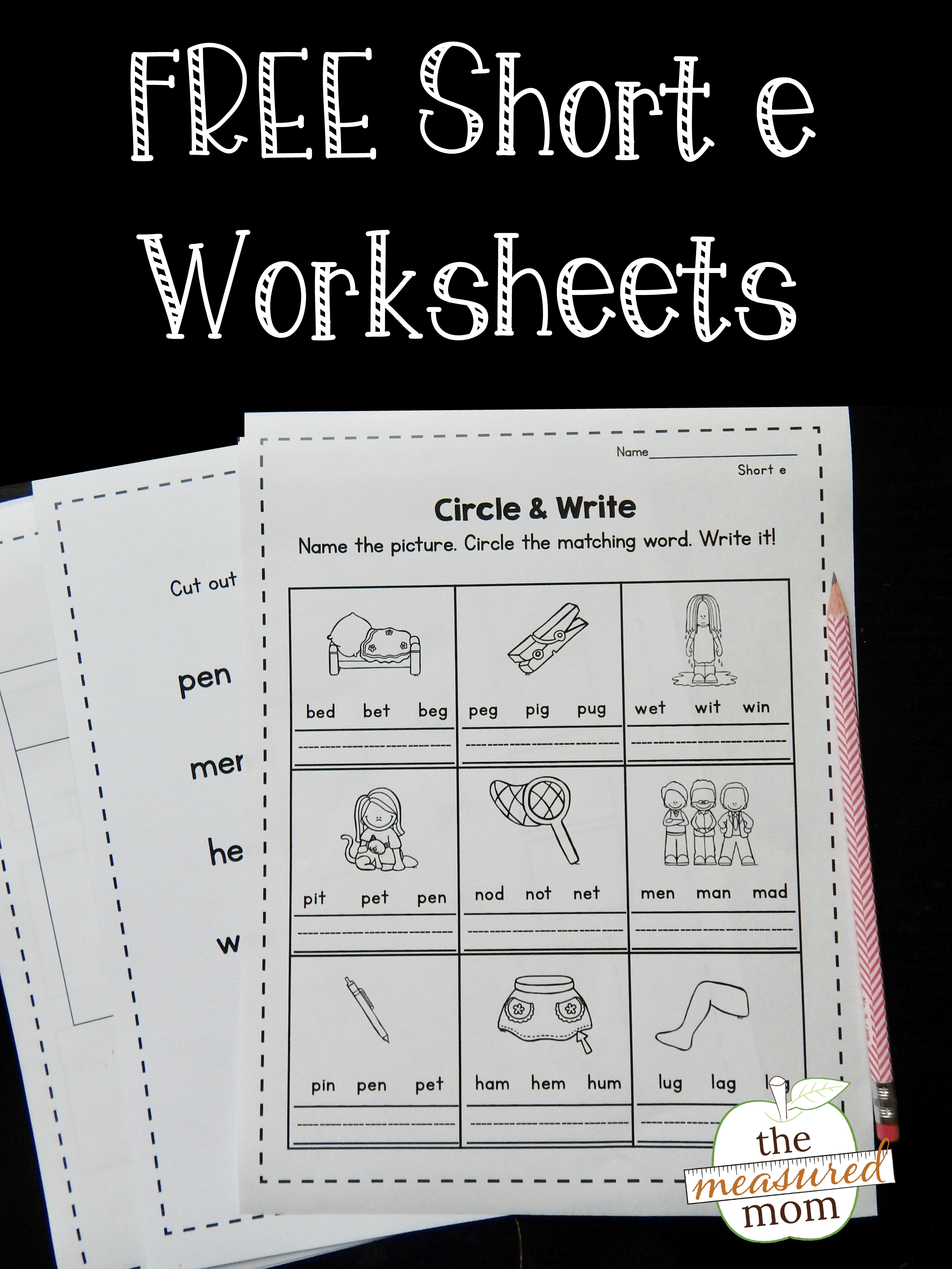 Free Short E Worksheets The Measured Mom