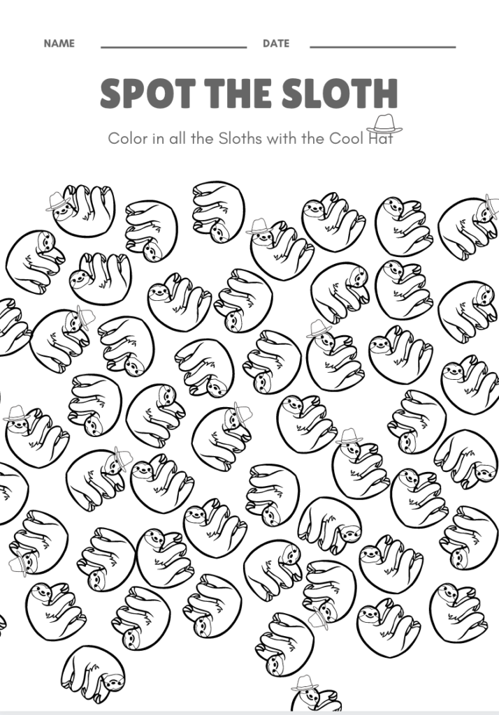 Free Sloth Themed Kids Activity Sheets Help My Kids Are 