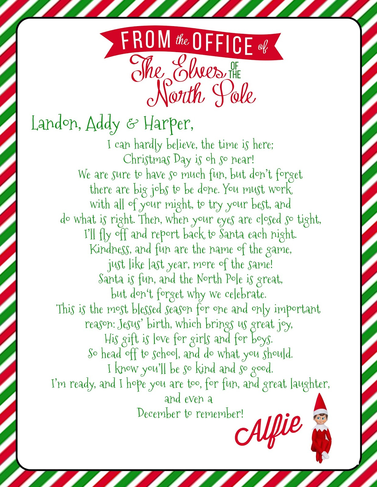 Growing Up Godbold Elf On The Shelf Welcome Letter With