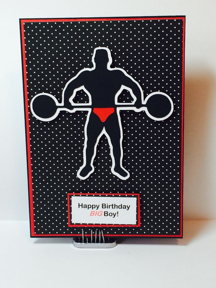 Happy Birthday Weightlifter Body Builder Card Cool 