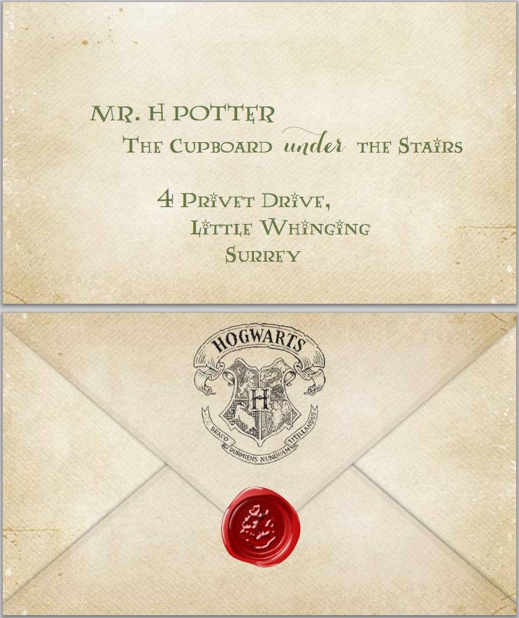 Harry Potter Admittance Letter FREE Printable 