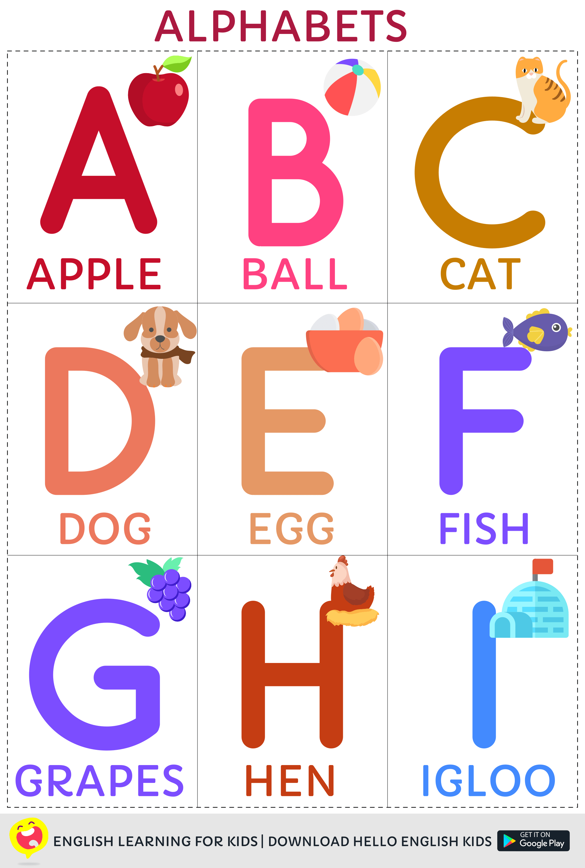 Hello English Kids Printable A Z Alphabets Kids App By 