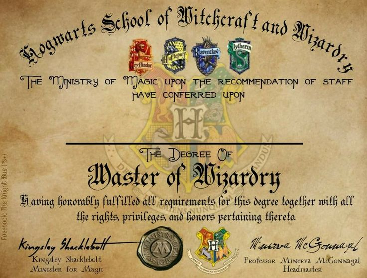 Hogwarts Graduation Diploma Template Harry Potter 