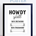 Howdy Y all Wifi Password Printable Poster A Day For Design