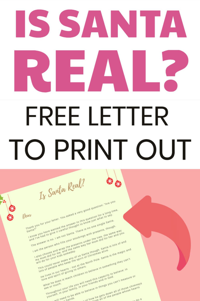 Printable Letter Explaining Santa