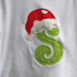 Items Similar To Santa Hat Letter Christmas Applique Tee T