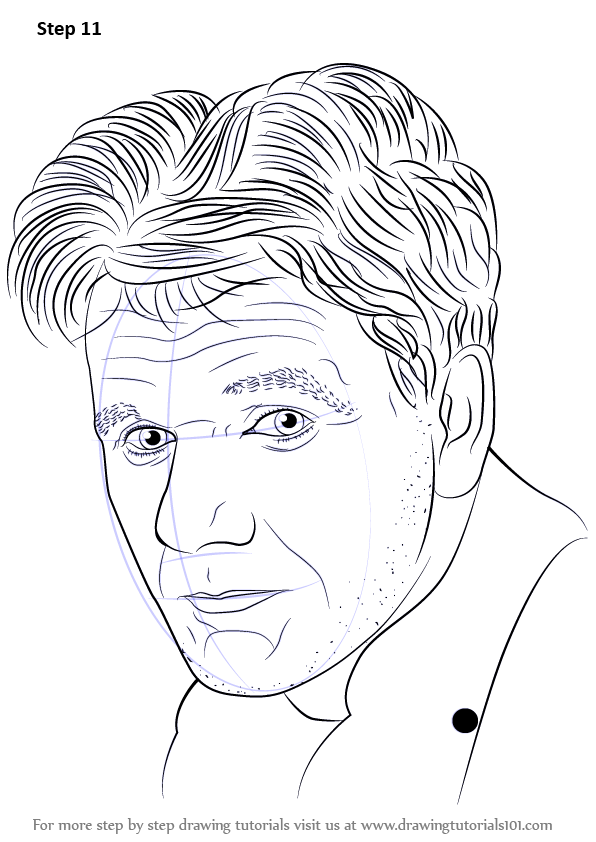 Learn How To Draw Gordon Ramsay Famous People Step By 