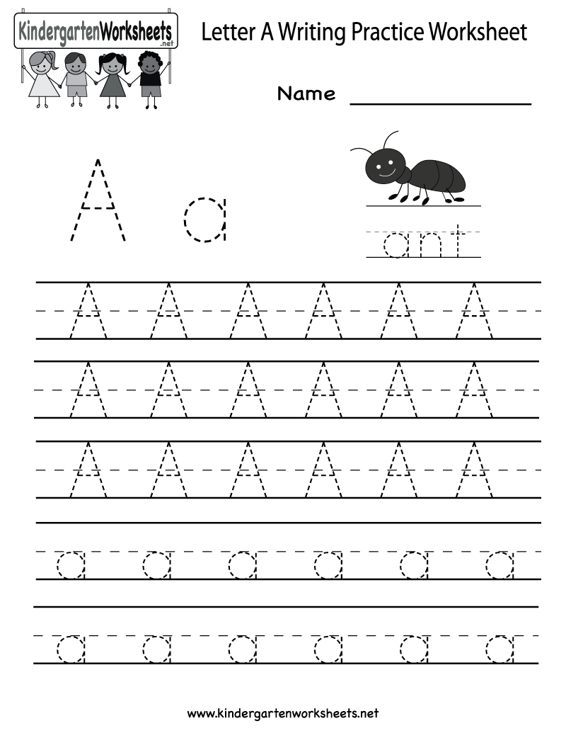 Letter a writing practice worksheet printable Free 