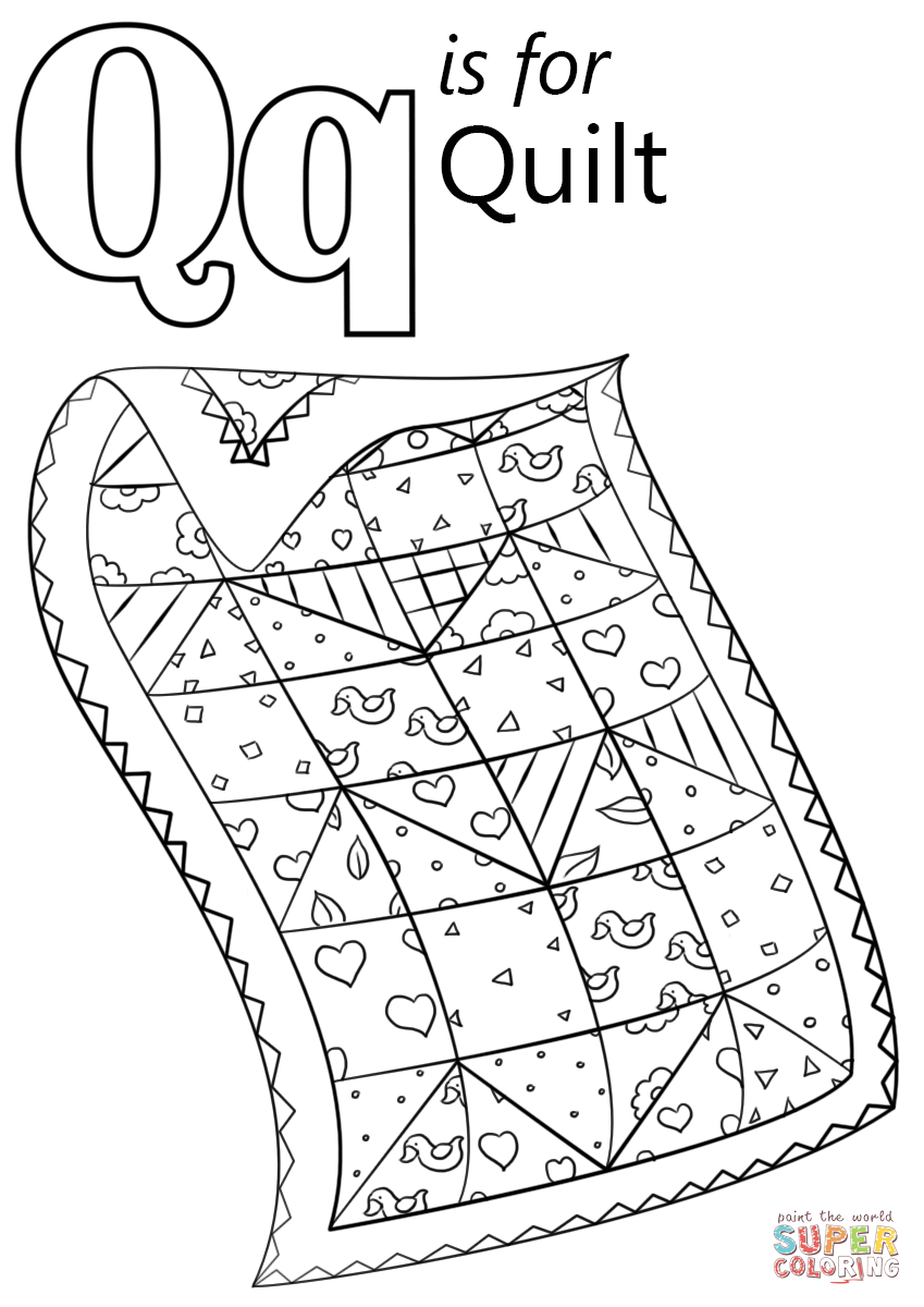 Letter Q Is For Quilt Coloring Page From Letter Q Category 