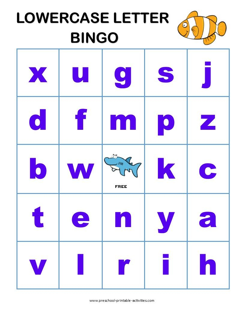 Letter Recognition Bingo Games Letter Recognition Games 