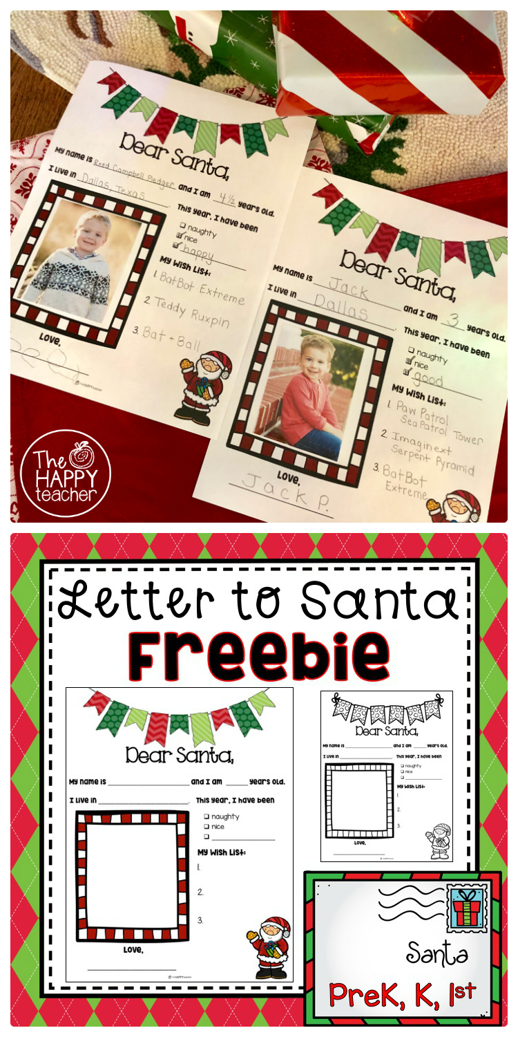 Letter To Santa FREE Printable TheHappyTeacher