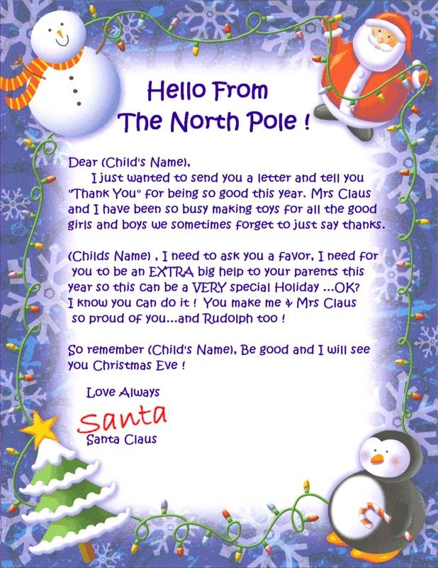 Letters From Santa Claus Gift Letters From Santa Give 