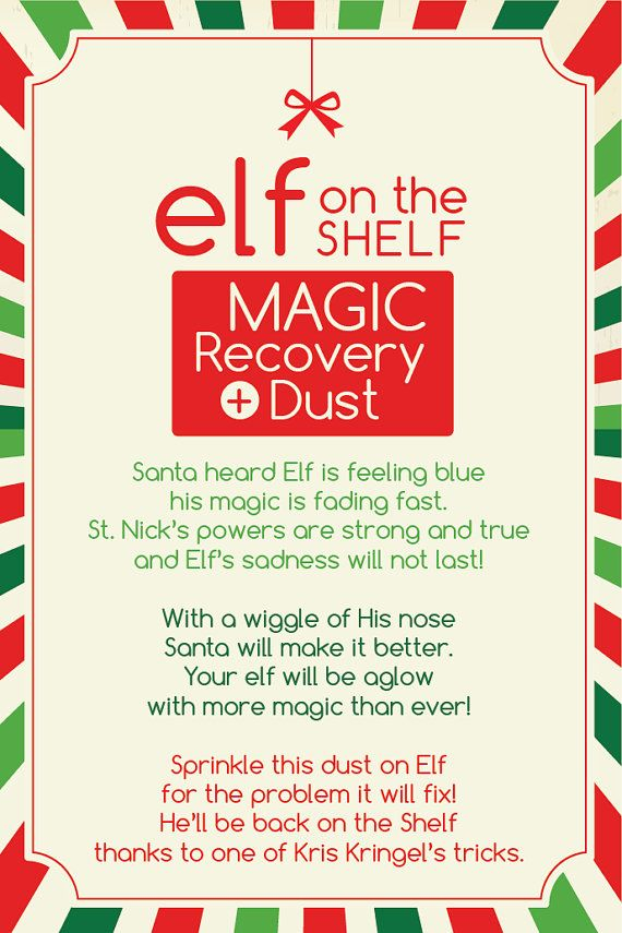 Magic Elf Recovery Dust Digital Printable Etsy In 2021