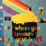March Bulletin Board make Rainbow With Childrens