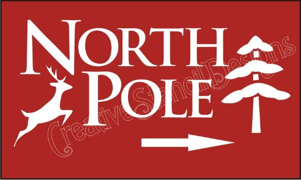 North Pole Sign Stencil North Pole Reindeer Christmas 
