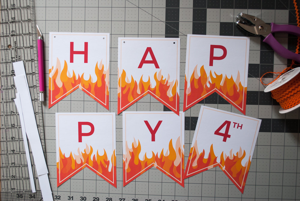 Printable Fire Happy Birthday Banner For A By Merrimentdesign