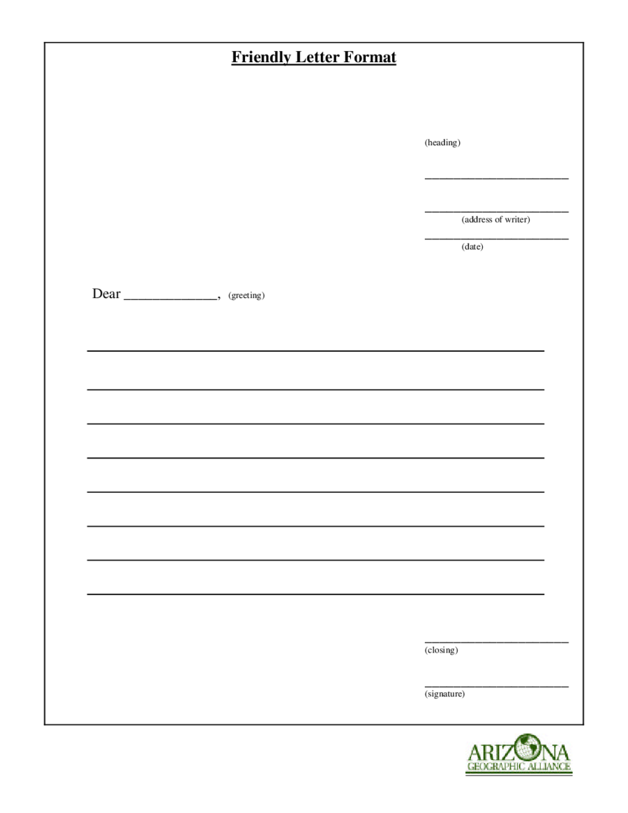 Printable Friendly Letter Format Edit Fill Sign Online 