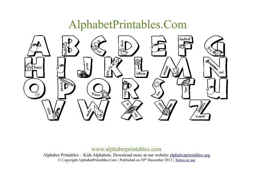 Printable PDF Alphabet Letter Chart Templates Alphabet 