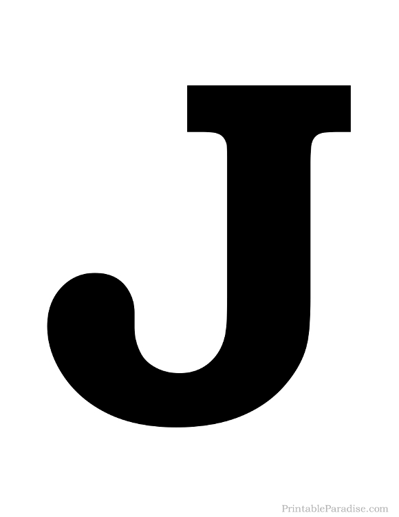Printable Solid Black Letter J Silhouette Letter J 