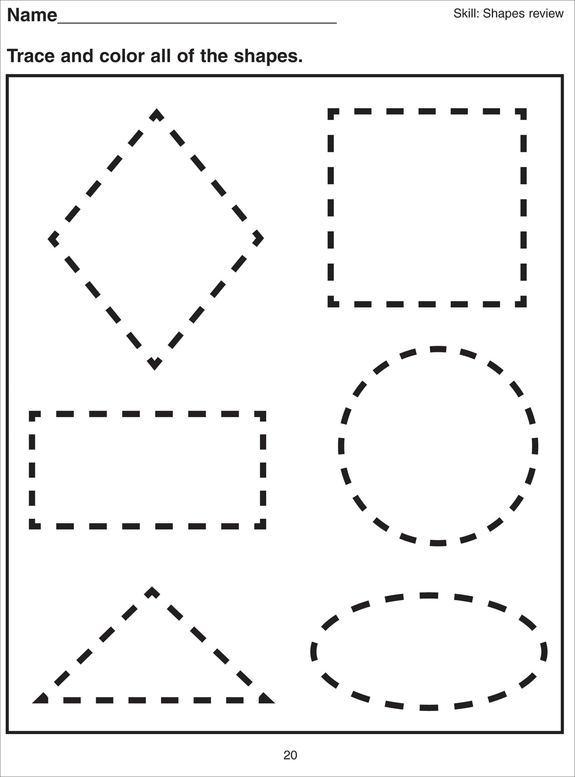 Shape Tracing Worksheets For Learning Shape Tracing 
