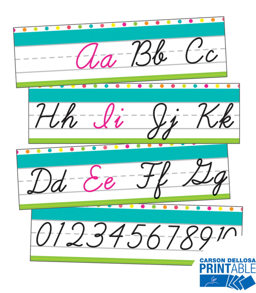 Cursive Bulletin Board Letters Printable - TracingLettersWorksheets.com