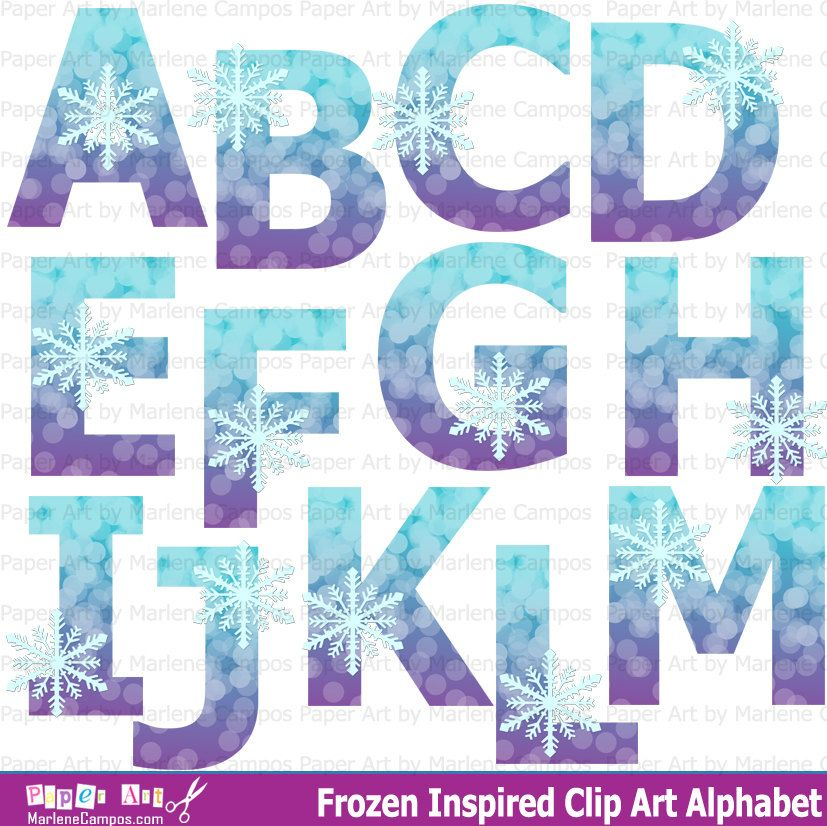 Snowflake Alphabet Winter Clip Art Snowflake Clip Art 