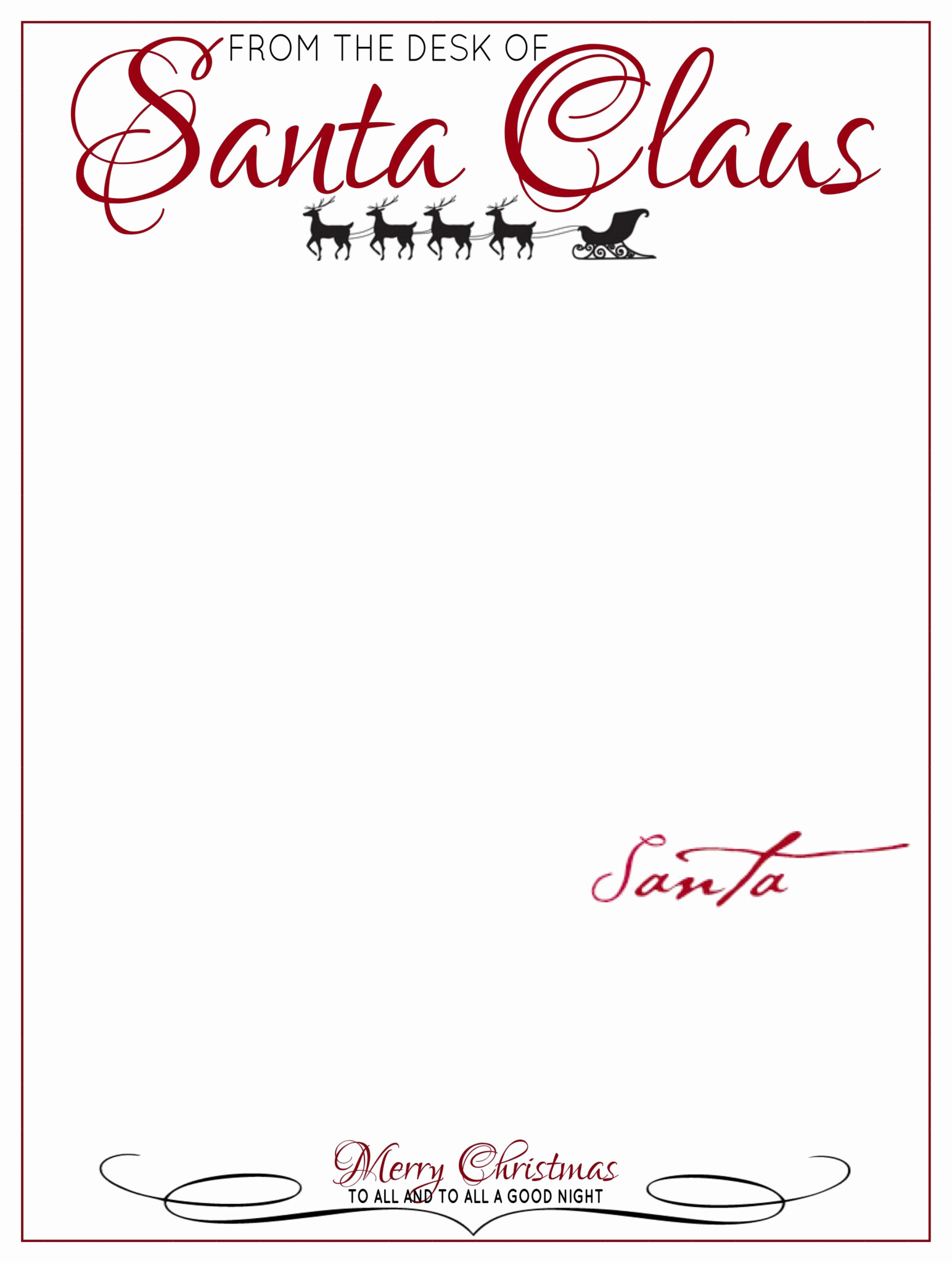 Free Printable North Pole Letterhead TracingLettersWorksheets