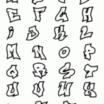Throw Up Graffiti Coloring Pages Free Alphabet