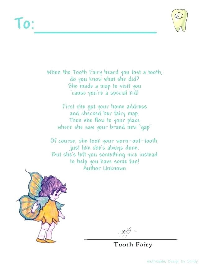 Tooth Fairy Letter Template Editable Seven Features Of 