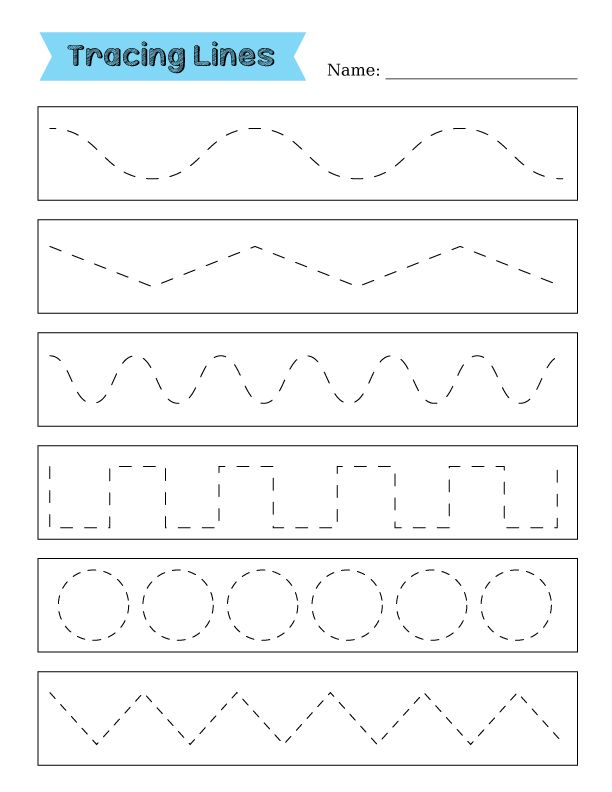 Tracing Lines Practice Printable For Toddlers Preschool 