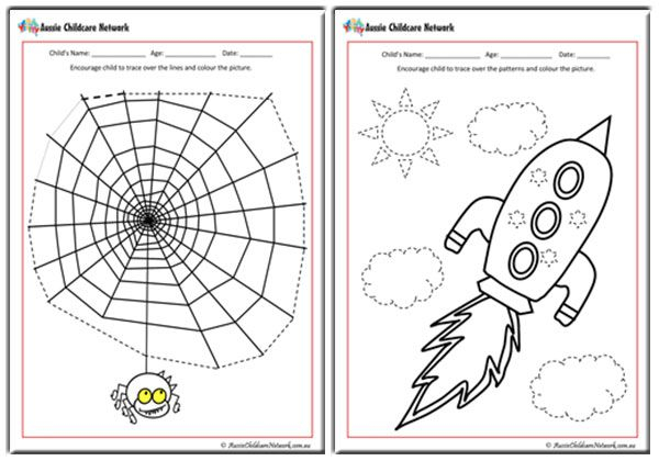 Tracing Pictures Worksheets Aussie Childcare Network
