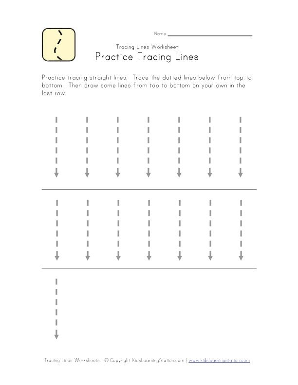 Tracing Vertical Lines education printable worksheet 