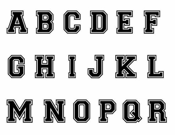 Varsity Font Svg Varsity Letters Sport Font Alphabet Svg 