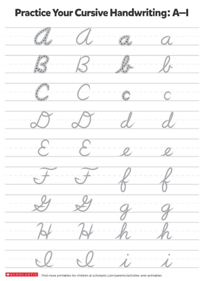 Writing Practice Cursive Letters Worksheets 