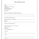 2021 Proof Of Residency Letter Fillable Printable PDF