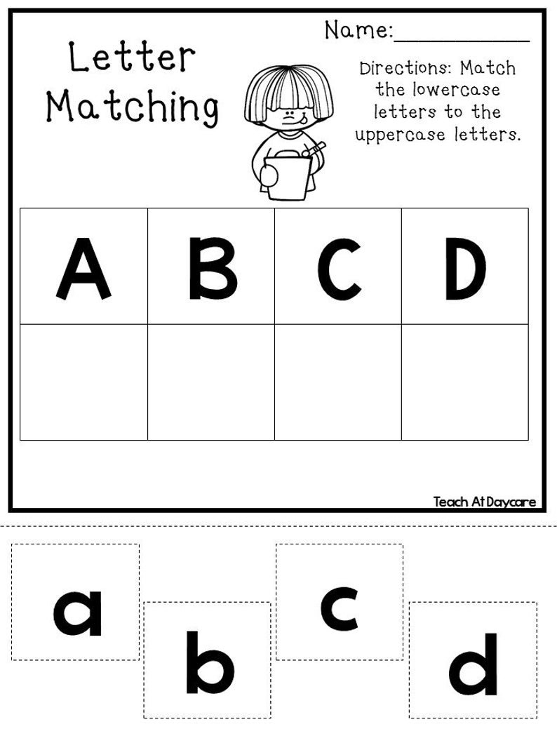 21 Printable Alphabet Matching Worksheets Preschoolkdg 