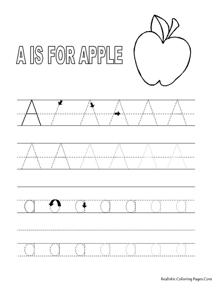 A Letters Alphabet Coloring Pages Preschool Tracing 