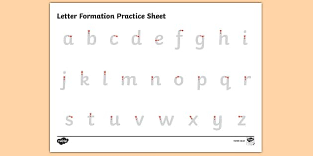 ABC Letter Formation Alphabet Handwriting Practice Sheet 