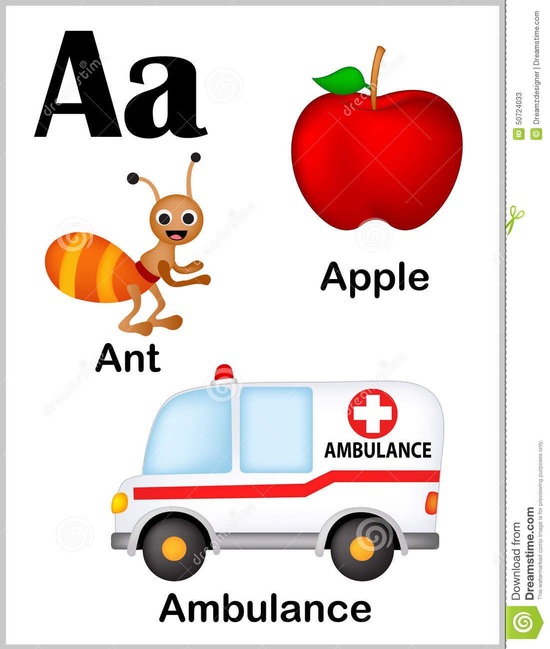 Alphabet Letter A Pictures Stock Vector Illustration Of 