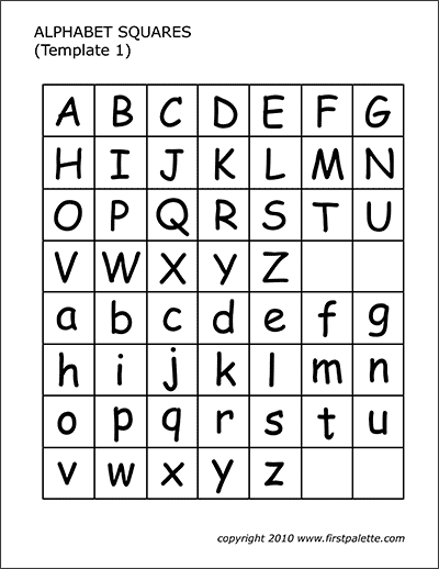 Alphabet Letter Squares Free Printable Templates 