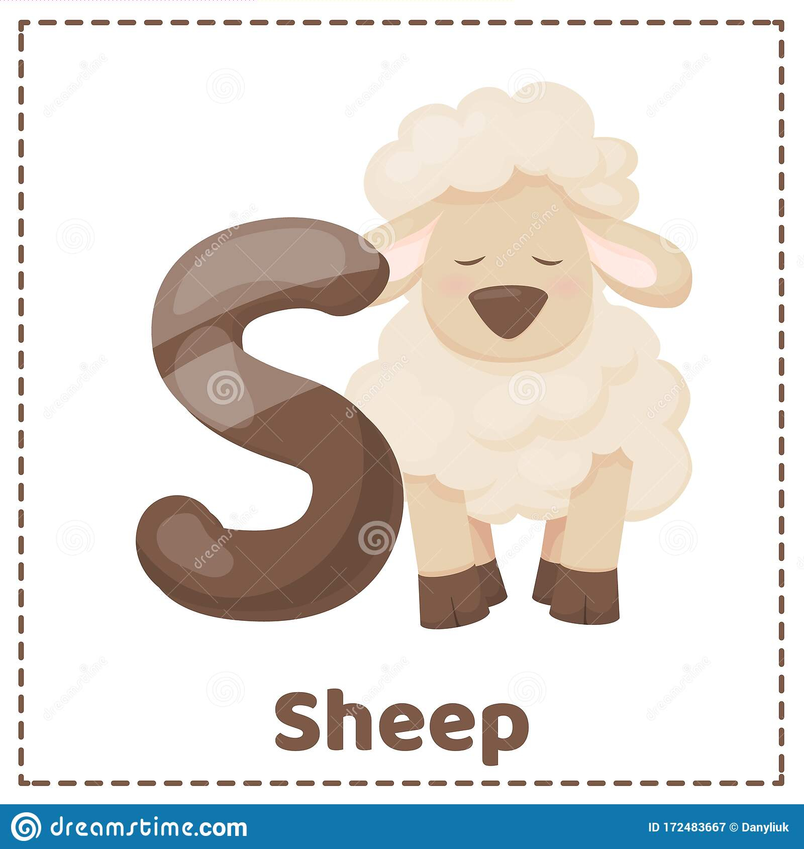 Alphabet Printable Flashcards With Letter S Stock 