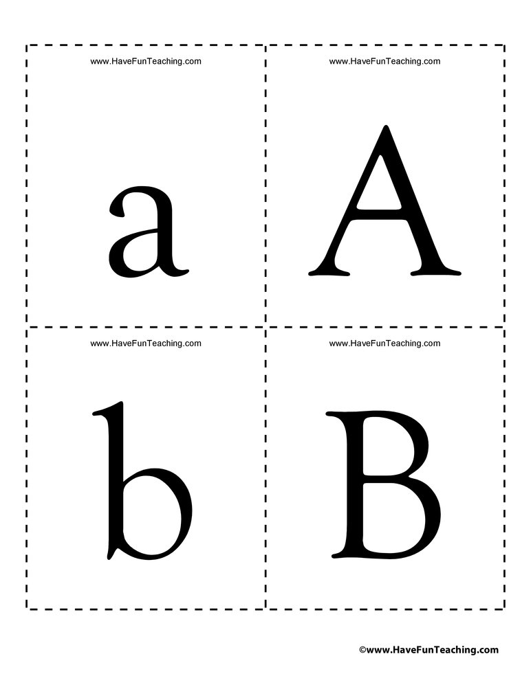 Alphabet Uppercase And Lowercase Flash Cards Have Fun 