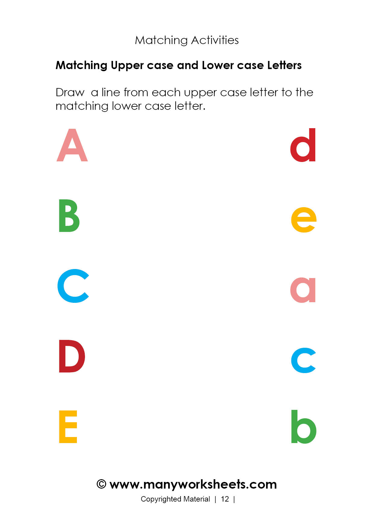 Alphabet Worksheet Matching To Printable Alphabet 