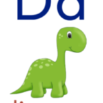 Baby ABC Flashcard D For Dinosaur Learning Abc