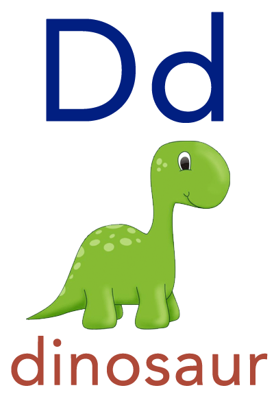 Baby ABC Flashcard D For Dinosaur Learning Abc 