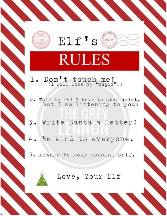 Christmas Elf Rules To Follow Printable Letter Elf Touched 
