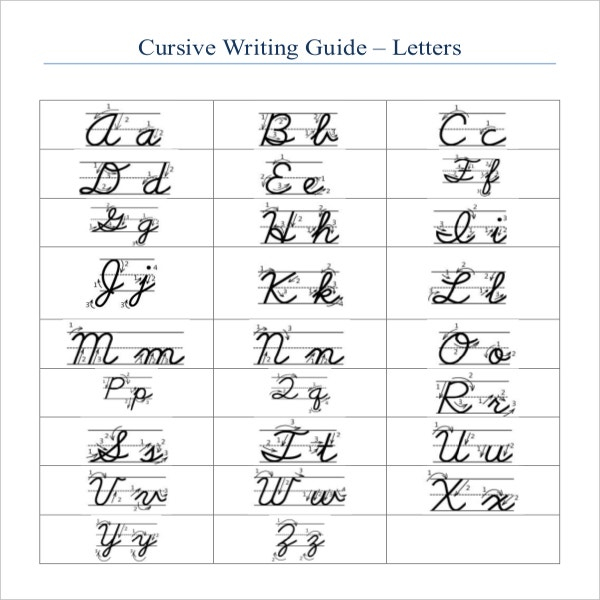 Cursive Writing Template 8 Free Word PDF Documents 