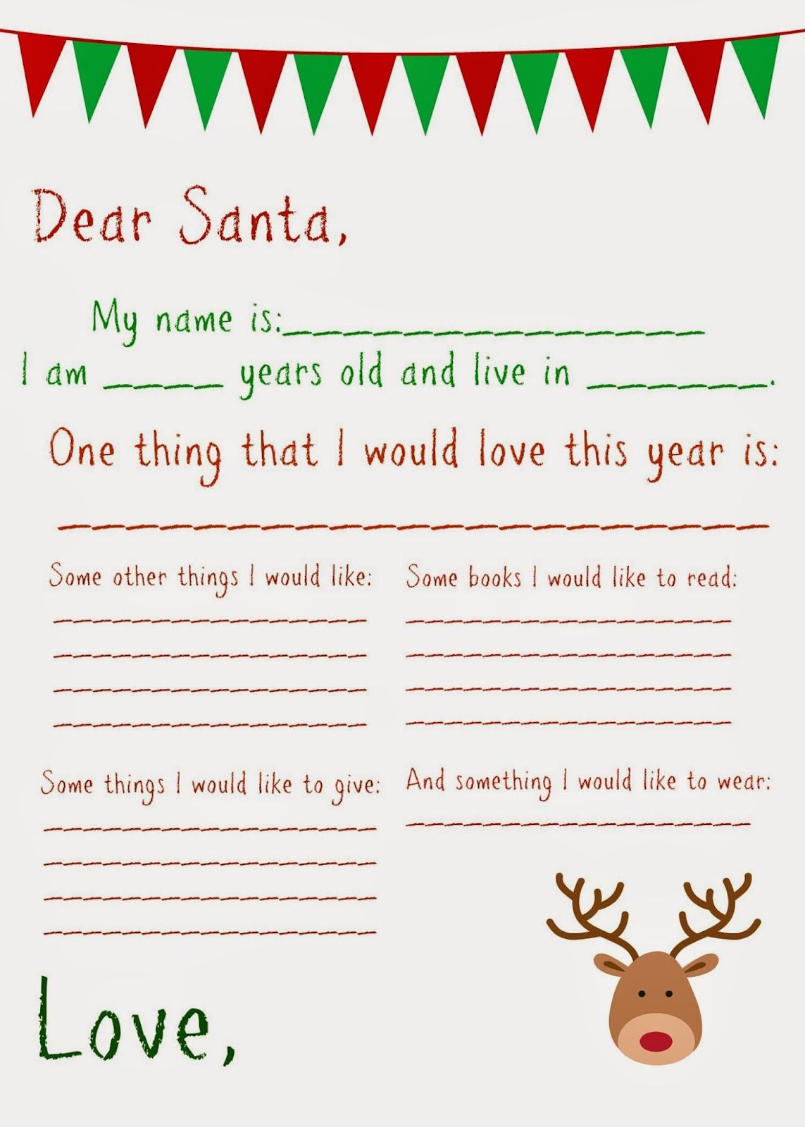 Dear Santa Letter Free Printable The Chirping Moms 