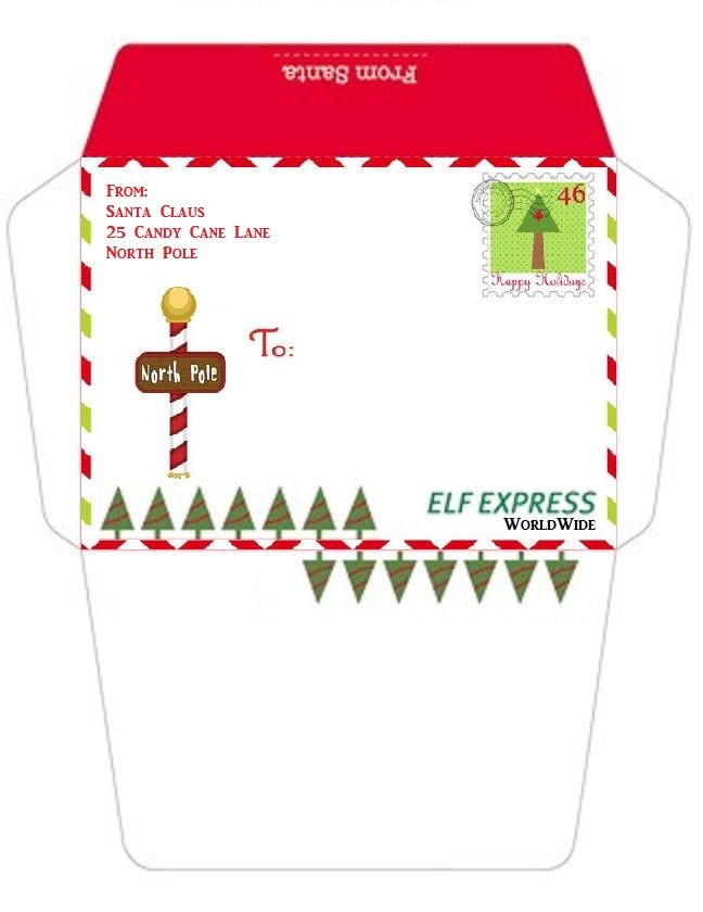 Divine Free Printable Santa Envelopes Collins Blog