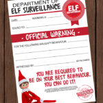 Elf On The Shelf Official Warning Printable Design